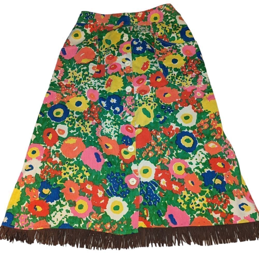 Vintage 70s flower power handmade skirt